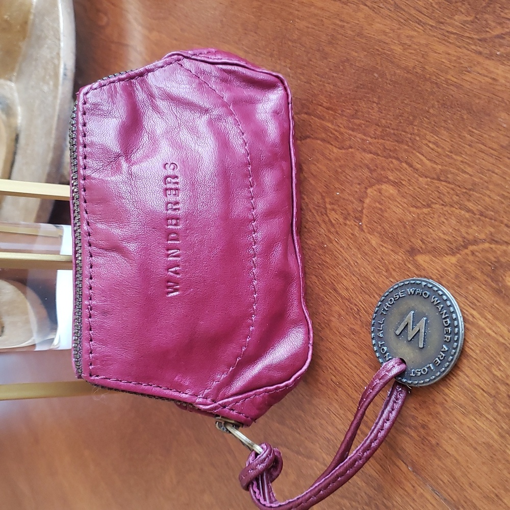 burgundy red leather purse